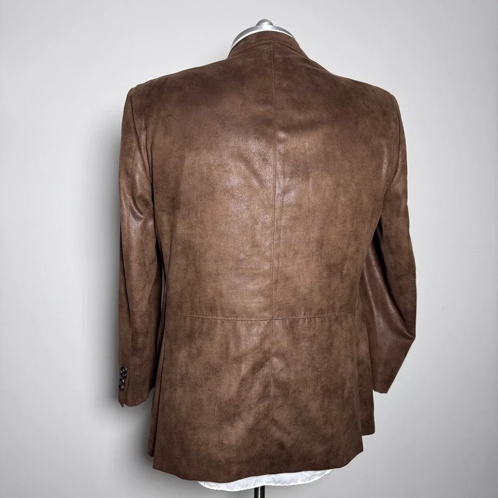 Jack Victor Sport Coat‎ Mens 46R Brown Solid Faux Suede 2-Button Blazer Canada